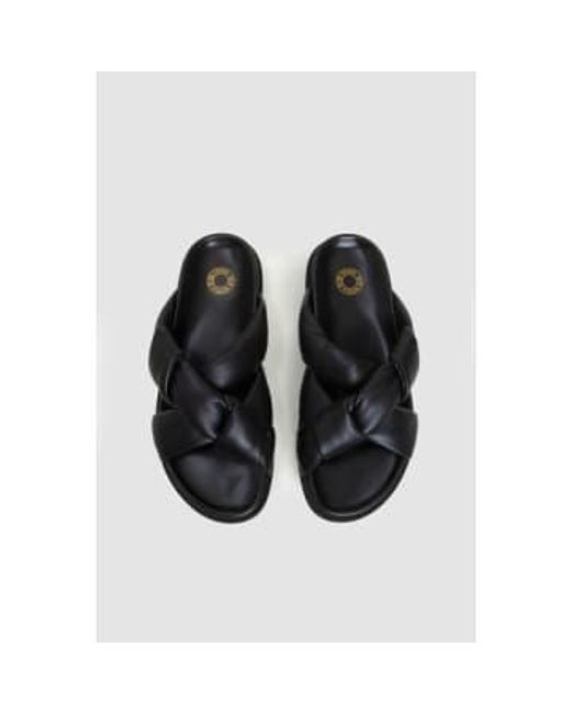 Padded Leather Braid Sandals di Dries Van Noten in Black da Uomo