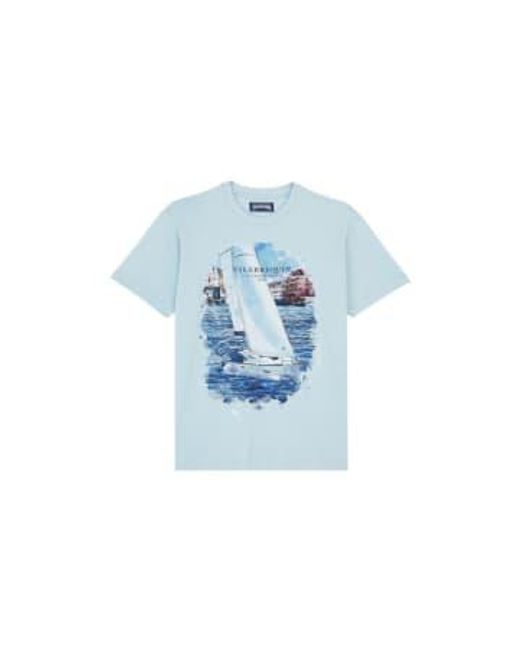 Camiseta algodón bote barco azul cielo Vilebrequin de hombre de color White
