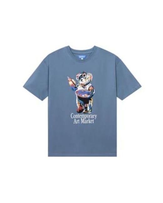 Market Blue Art Bear T-shirt for men
