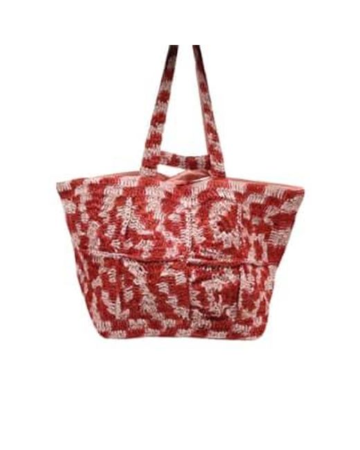 Nooki Design Red Glasto Crochet Tote- Mix / One Paper