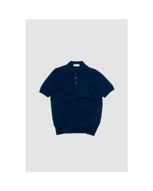 Gran Sasso Blue Fresh Cotton Polo Shirt Dark 50 for men