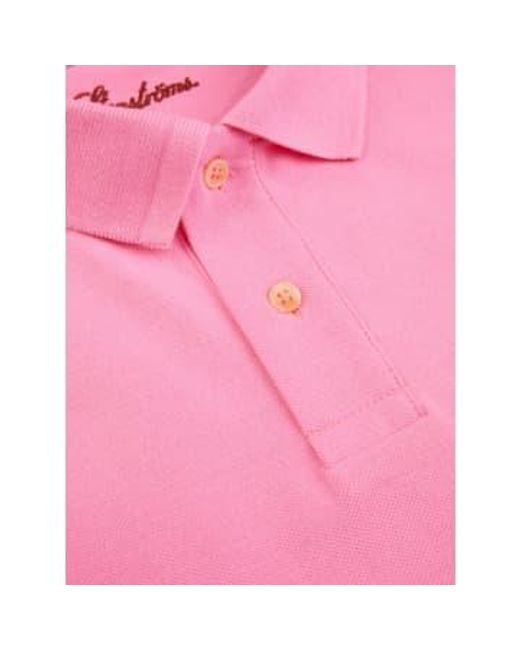Cotton Pique Polo Shirt 4401252401530 di Stenstroms in Pink da Uomo