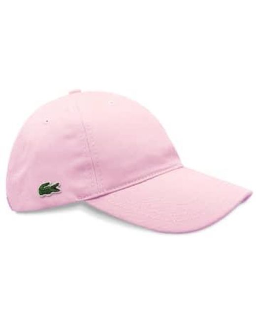 Rk4709 casquette coton brodée rose Lacoste en coloris Pink