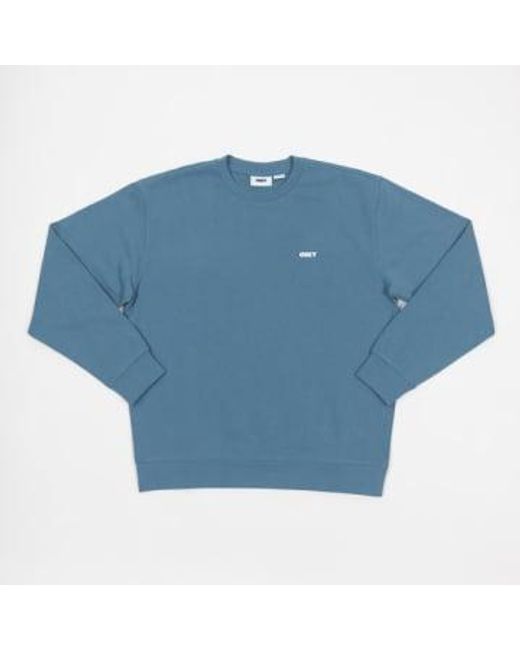 Obey Bold crew premium sweatshirt in blau in Blue für Herren