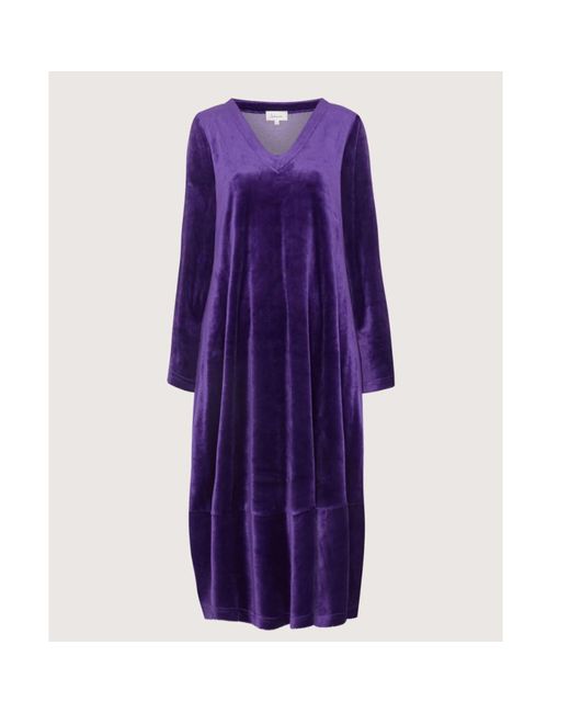 Sahara Purple Velvet Jersey Bubble Hem Dress