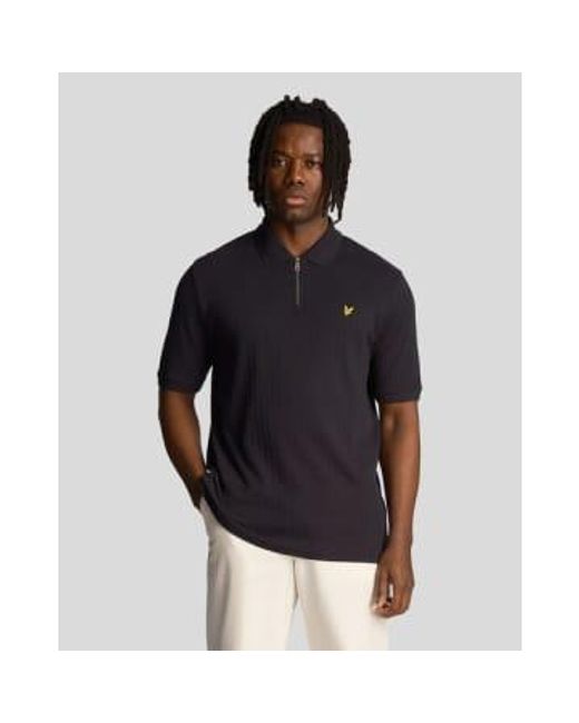 Camisa rayas texturizada en marina oscura Lyle & Scott de hombre de color Black