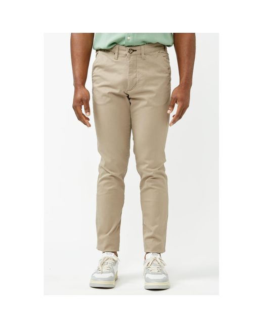 SELECTED Greige Slim-miles Flex Chino Pants in Natural for Men | Lyst