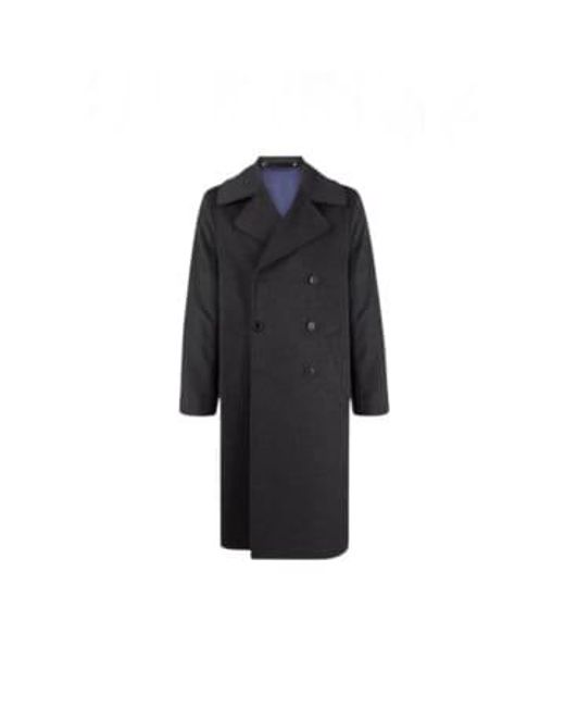 Paul Smith Black Double Breasted Overcoat 48 for men