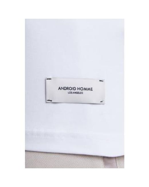 Polo zip brodé blanc Android Homme pour homme en coloris White