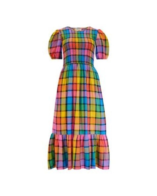 Sugarhill Blue Yolanda Midi Shirred Dress