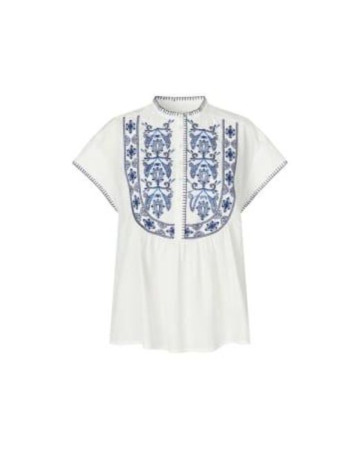 Lolly's Laundry Blue Mollyll Embroidered Blouse S