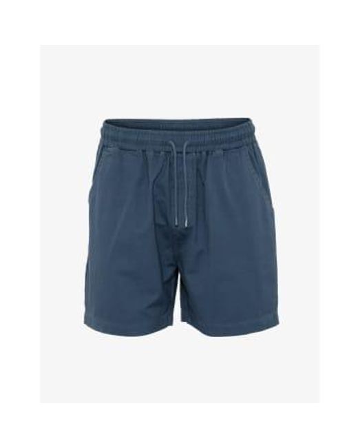 COLORFUL STANDARD Blue Organic Cotton Twill Shorts M for men