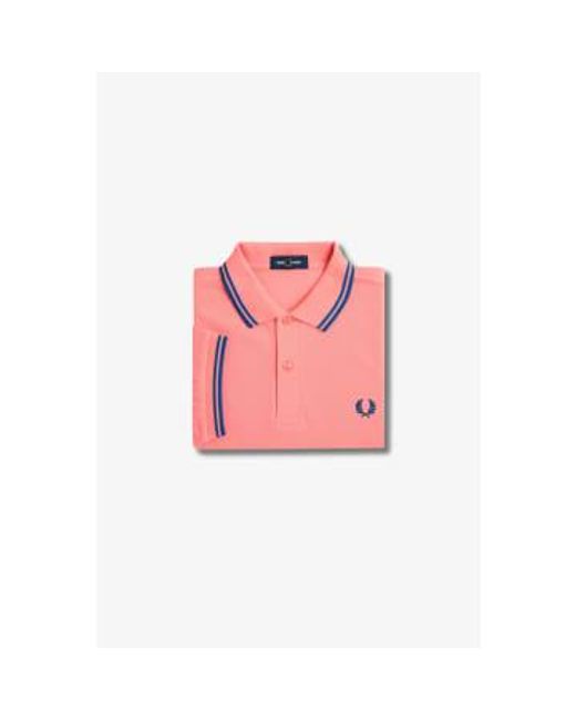Fred Perry M3600 polo -hemd leichte korallenhitze/kobalt in Pink für Herren