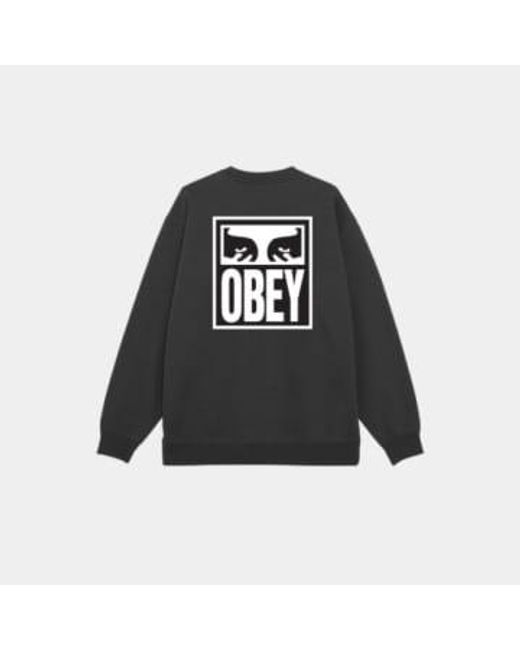 Obey Black Eyes Icon 2 Crewneck Sweatshirt for men