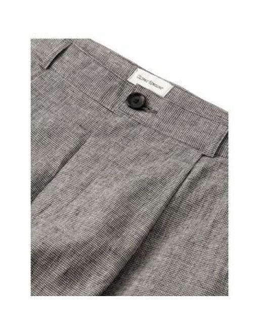 Pantalones plisados morton rackfield negro/blanco Oliver Spencer de hombre de color Gray
