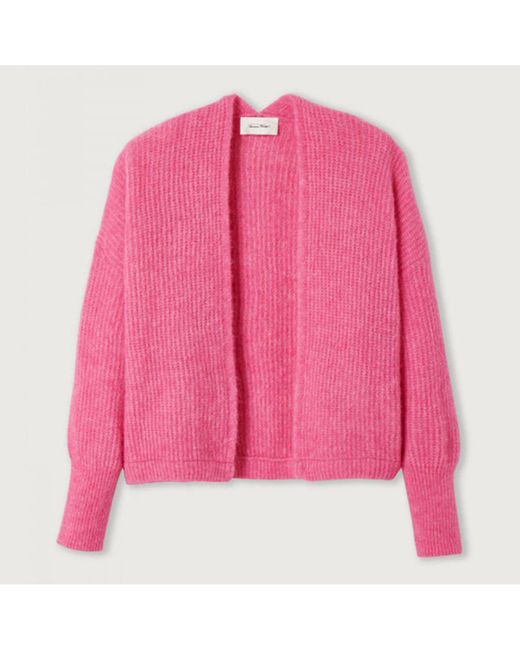American Vintage Wool East Bubble Gum Pink Cardigan Lyst