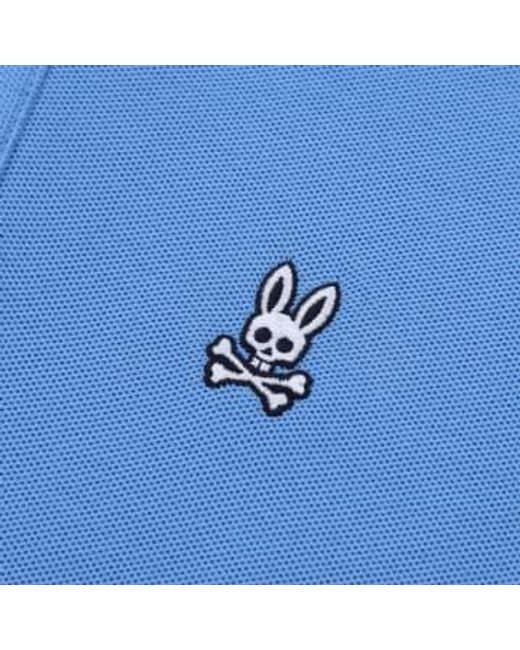 Psycho Bunny Blue Logan Pique Polo Shirt for men
