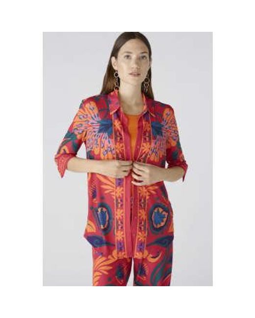 Ouí Red Luxe Jersey Printed Shirt /orange / 36