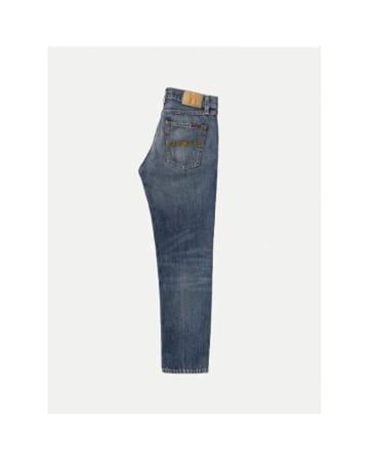 Nudie Jeans Blue Gritty Jackson Press Creased 33 for men