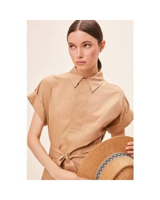 Robe mi-longue Clodie camel Suncoo en coloris Natural