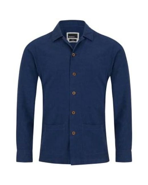Remus Uomo Blue Linen Overshirt 16 for men