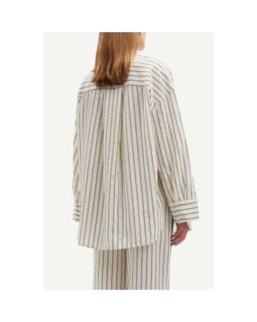 Samsøe & Samsøe White Solitary Stripe Marika Shirt 14907