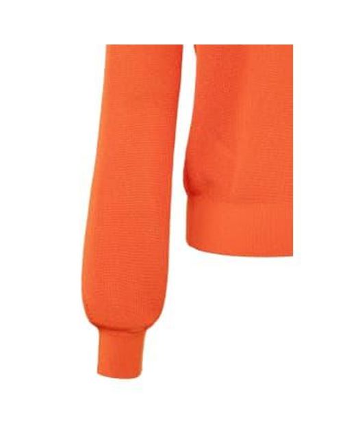 Cardigan avec un col en v, s manches longues et s petits boutons Yaya en coloris Orange