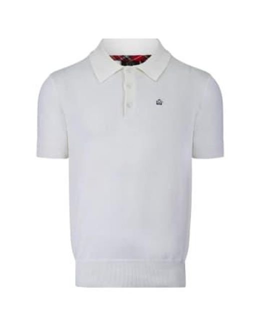 Merc London Blue Archie Knitted Polo for men
