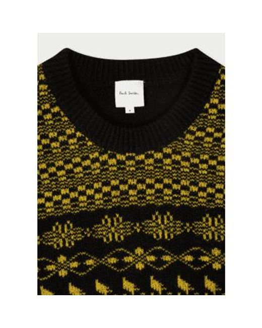 Paul Smith Green And Yellow Placement Fairisle Sweater for men