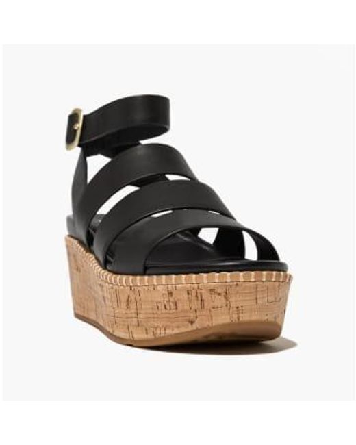 Eloise leather/cork sandal sandal Fitflop de color Black