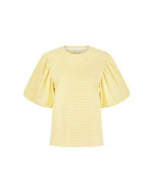 Nooki Design Yellow Rhea Top- And White Stripe / S 95% Cotton/5% Elastane