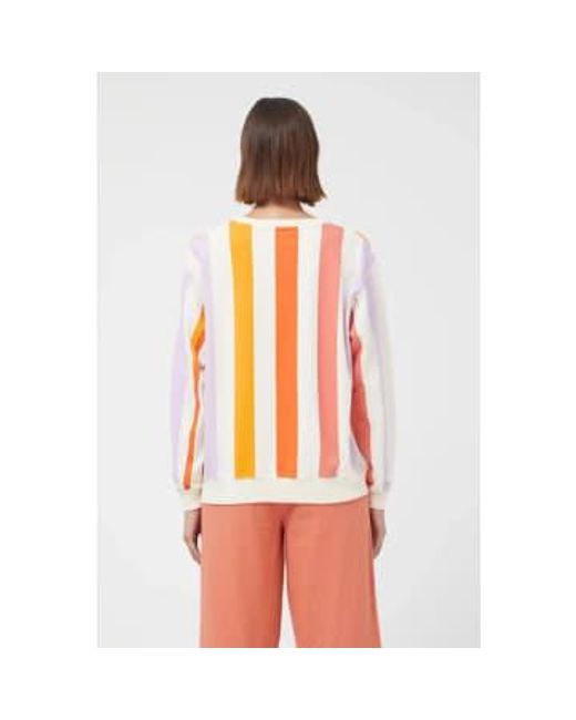 Compañía Fantástica Orange Linien gestreiftes Sweatshirt