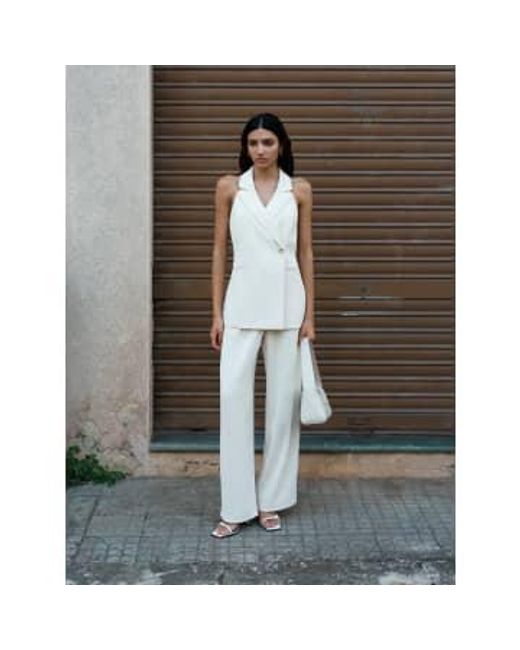 French Connection White Harrie Halter Nk Waistcoat