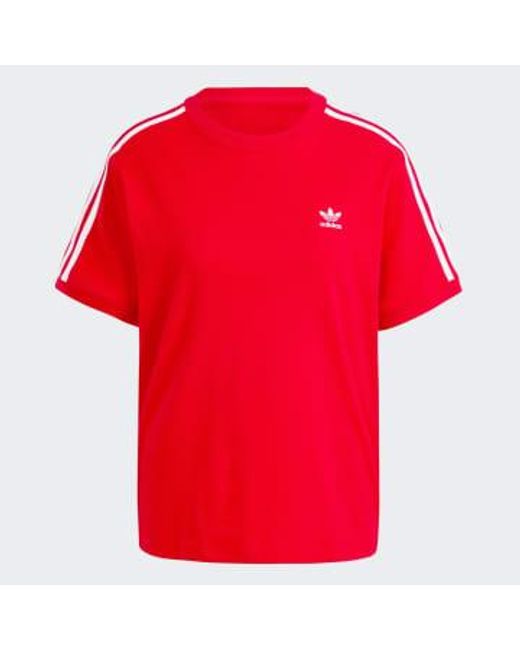 Adidas Red Better Scarlet Originals 3 Stripe S T Shirt Xs