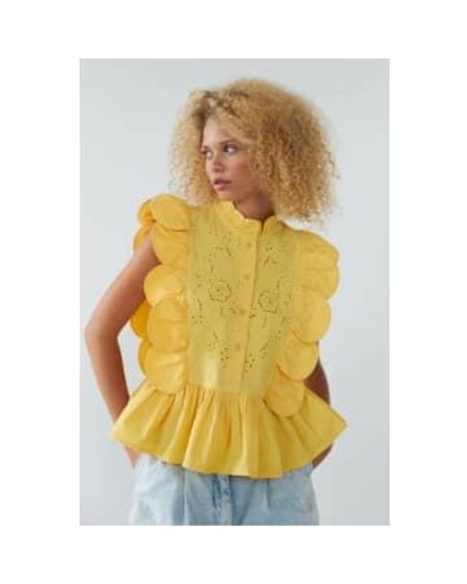 Stella Nova Yellow Embroidery Anglaise Sweet Top 32