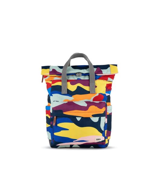 Roka Blue Medium Canvas Bold Camo Sustainable Edition Canfield B Bag