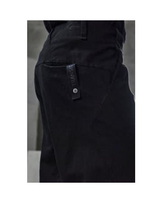 Mens Cotton And Stretch Oversize Cropped Trousers di Transit in Black da Uomo