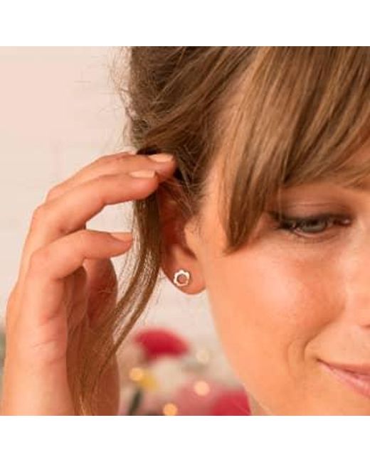 Posh Totty Designs Metallic 18ct Plate Scalloped Stud Earrings Rose