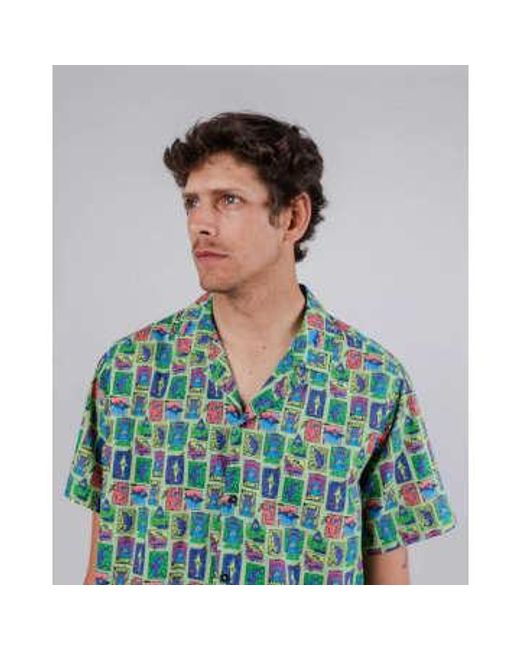 Brava Fabrics Blue Aloha Shirt Jaws for men