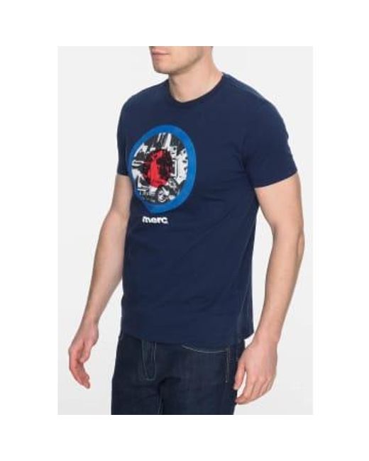 Merc London Blue Granville Print T-shirt for men