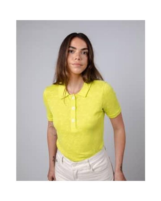 Brava Fabrics Yellow Lime Buttoned Polo Shirt Xs