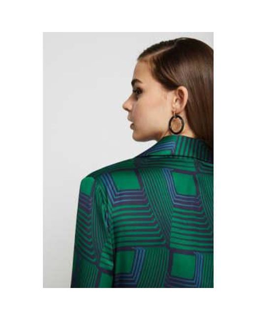 Ottod'Ame Green Graphic Print Maxi Dress Emerald / Navy 42