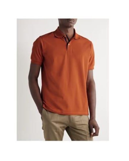Paul Smith Orange Artist Stripe Polo Shirt for men