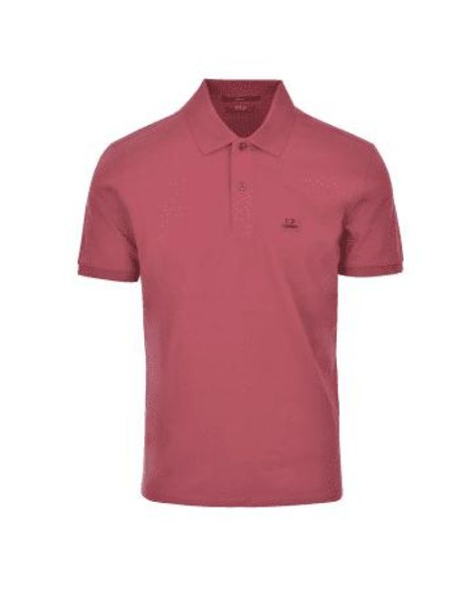 C P Company Pink Patch Logo Polo Bud M for men