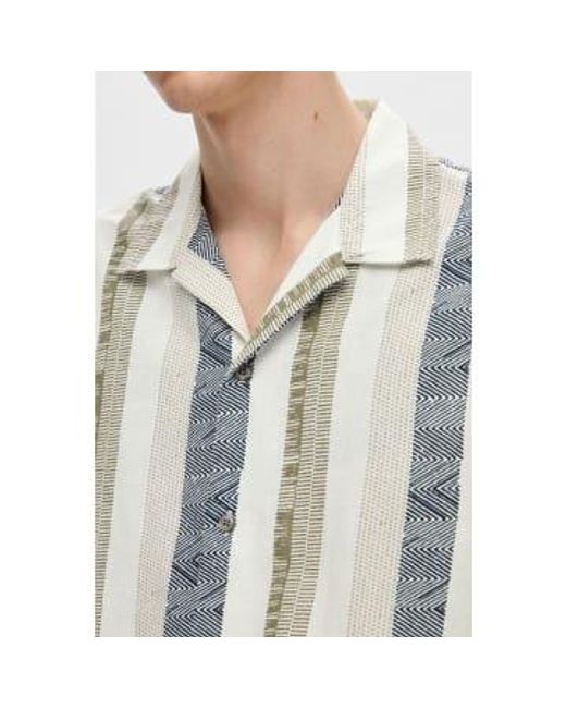 Egret Relax New Linen Shirt di SELECTED in Gray da Uomo