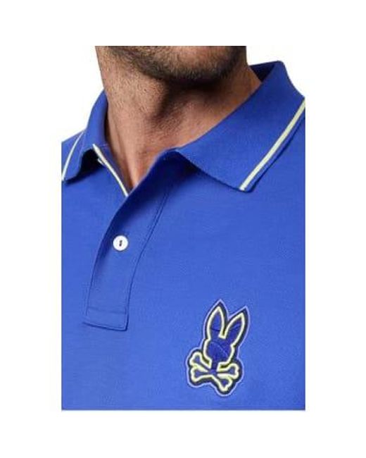 Lenox Pique Polo Shirt In Blue B6K138B200 Roy di Psycho Bunny da Uomo