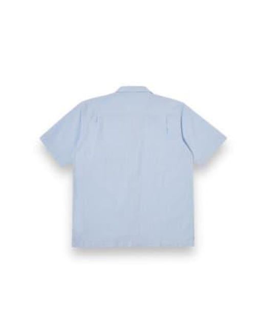 Universal Works Blue Camp Ii Shirt Onda Cotton 30669 Pale S for men