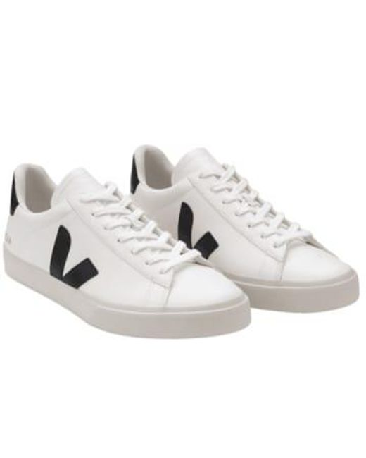 Veja White Campo Chromefree Leather Black Trainers 8