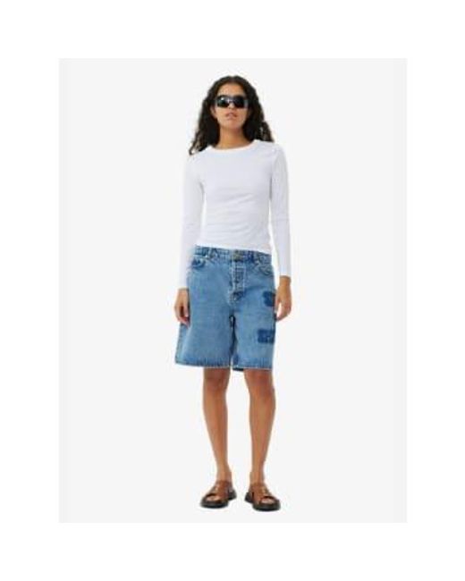 Ganni Blue Patch - -shorts