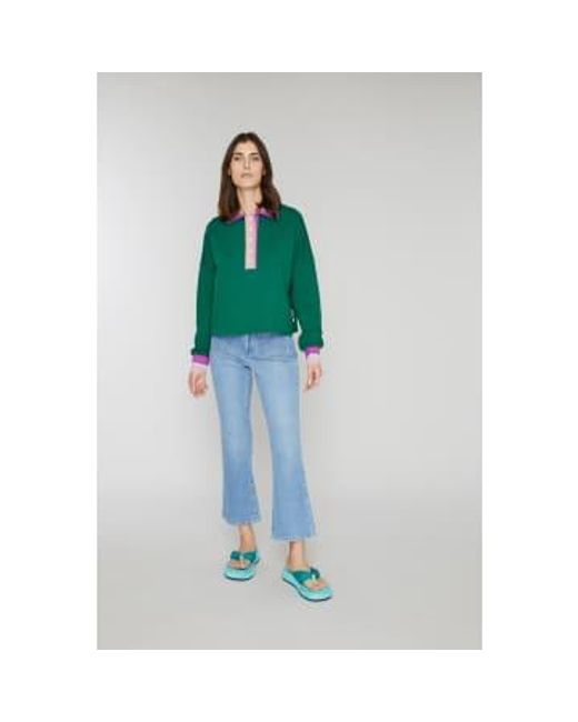 OOF WEAR Green Sweatshirt With Knitted Collar 4027